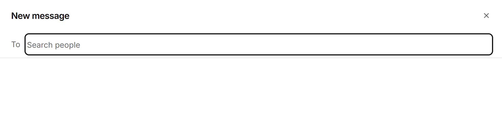 The New message pane with an empty To field.